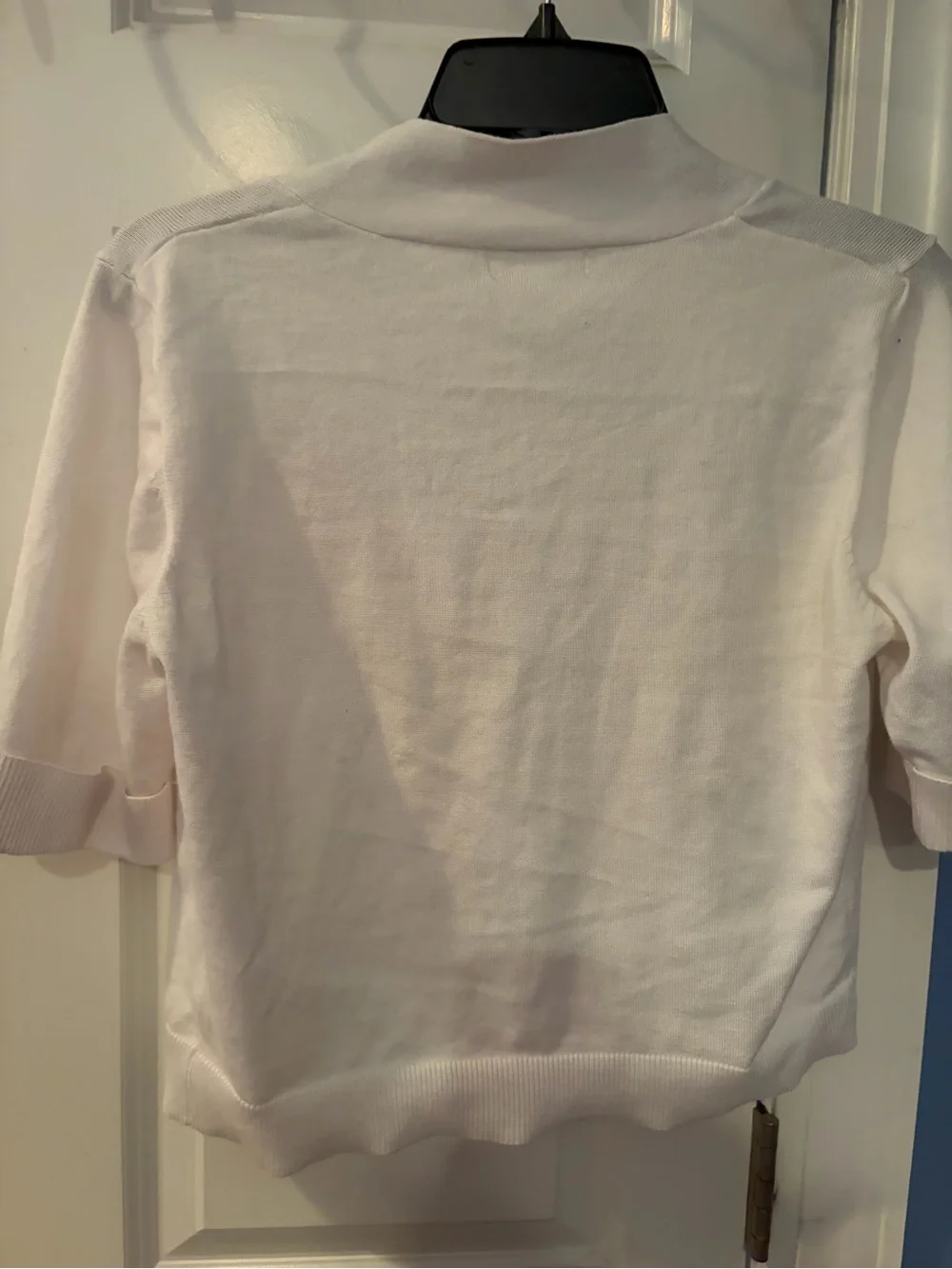 89th and Madison White Open-Front Short Sleeve Knit Sweater Jacket
